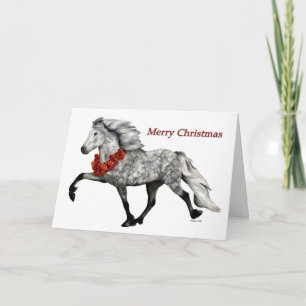 Cartão Natal dos Cavalos Islandeses