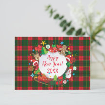 Natal e Feliz Ano Novo 20XX! Padrão Escócia