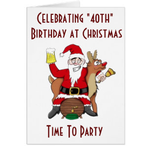 Cartão NATAL E SUA **aniversário de 40 anos** HORA DE FES
