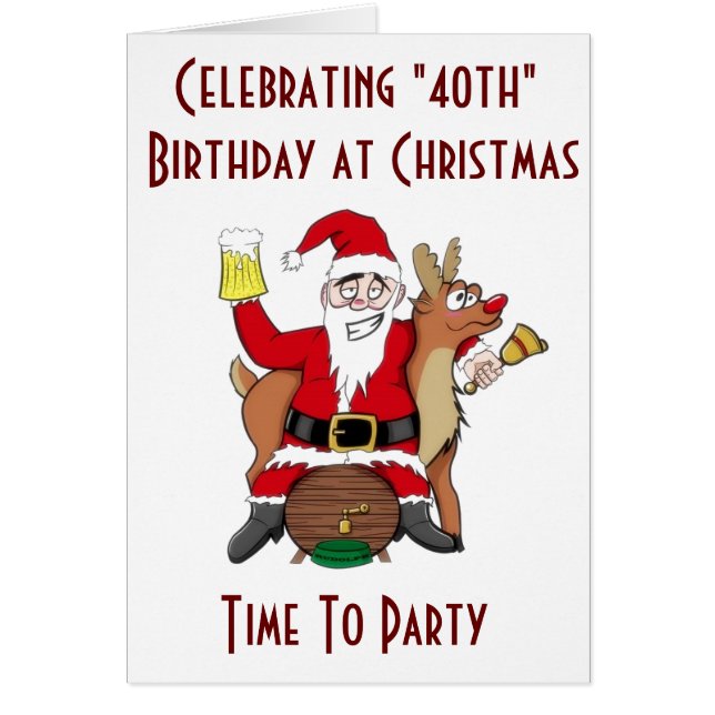 Cartão NATAL E SUA **aniversário de 40 anos** HORA DE FES (Frente)