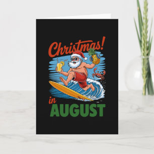 Cartão Natal Em Agosto Férias De Verão Santa Engraçado Me