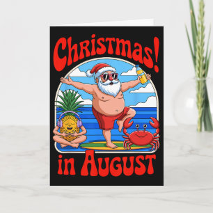 Cartão Natal Em Férias De Verão De Agosto Papais noeis En