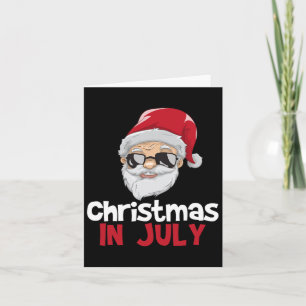 Cartão Natal Em Julho Camisa Papai Noel Engraçado Verão T