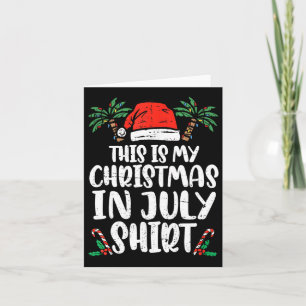 Cartão Natal Em Julho Camisa Santa Hat Summer Beach Vac