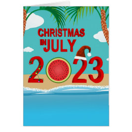 Cartão Natal em julho de 2023 Watermelon Beach