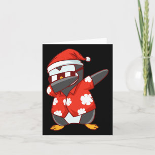 Cartão Natal Em Julho Engraçado Dabbing Penguin