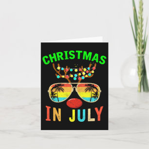 Cartão Natal Em Julho Engraçado Reindeer Beach Summer Haw