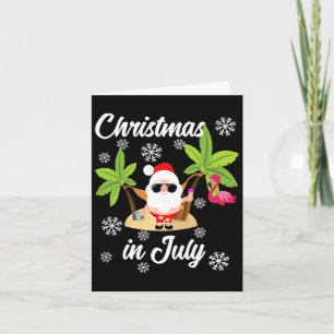 Cartão Natal Em Julho Flamingo E Sobre O Havaí