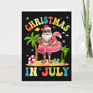 Cartão Natal Em Julho Funny Santa Férias De Verão Na Prai