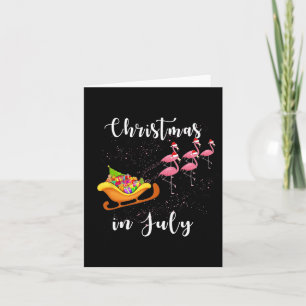 Cartão Natal Em Julho Funny Sleigh Flamingos Mulheres Cri