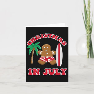 Cartão Natal Em Julho Gingerbird Surfing