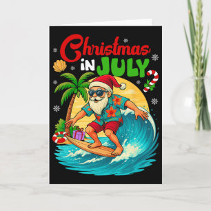 Cartão Natal Em Julho Havaí Papai Noel Surfando Verão Pra