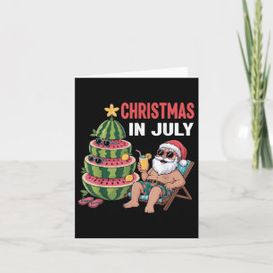 Cartão Natal Em Julho Papais noeis Beach Watermelon Kids
