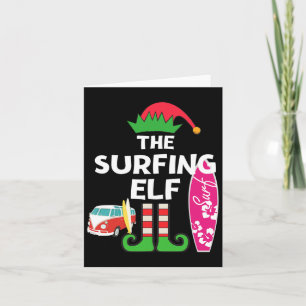 Cartão Natal Em Julho Surfing Elf Summer Beach Vacatio
