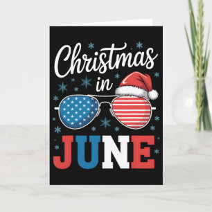 Cartão Natal Em Junho Sungles Santa Hat Nos Bandeira Vaca