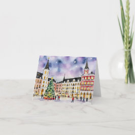 Cartão Natal em Madrid Watercolor