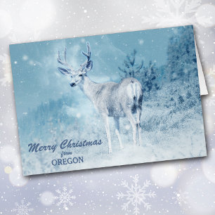 Cartão Natal em Oregon Deer Christmas Card