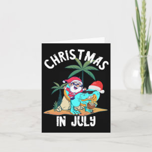 Cartão Natal Em Papais noeis De Julho Dinossauros T-rex S