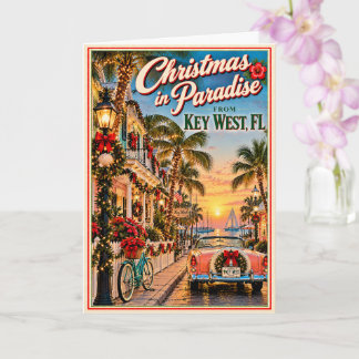 Cartão Natal em Paradise Key West Flórida Vintage