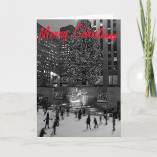 Cartão Natal em Rockefeller Alegria e felicidade