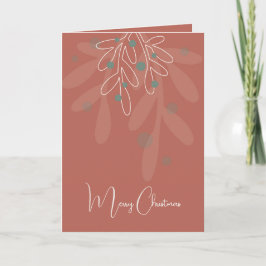 Cartão Natal em vermelho vinho floral abstrato