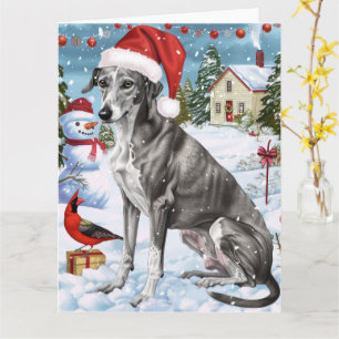 Cartão Natal Encantado de Greyhound Alegria de Natal