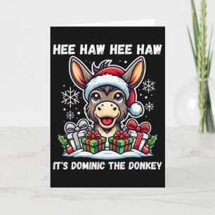 Cartão Natal engraçado burro de Natal italiano Dominic T
