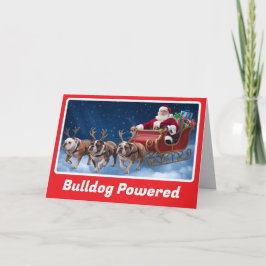 Cartão Natal engraçado de cachorro buldogue