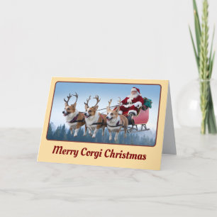 Cartão Natal engraçado do Corgi galês 