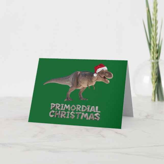 Cartão Natal engraçado do T-Rex  (Frente)