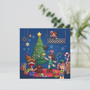 Cartão Natal engraçado é cancelado Personagens Chibi Stic