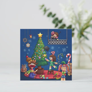 Cartão Natal engraçado é cancelado Personagens Chibi Stic