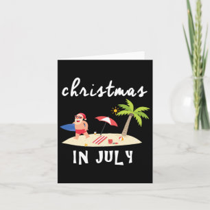Cartão Natal Engraçado Em Julho Com Presente Do Papai Noe