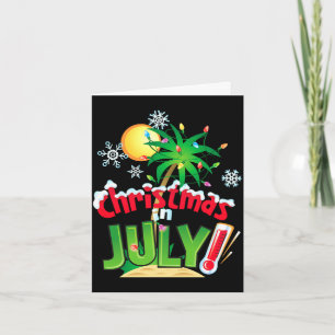 Cartão Natal engraçado em julho férias de verão na praia