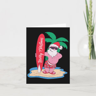 Cartão Natal Engraçado Em Julho Papai Noel Surfando No