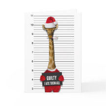 Natal Engraçado Mugshot Guilty Giraffe