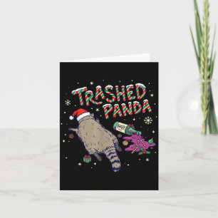 Cartão Natal Engraçado Panda Guaxinim Destruído Fica Bêba
