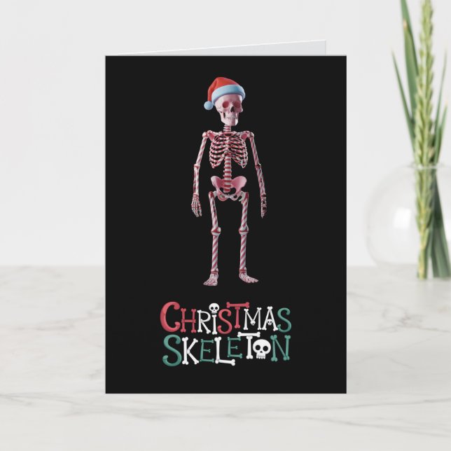 Cartão Natal Esqueleto Divertido de Natal  (Frente)