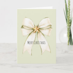 Cartão Natal Estrela Dourada Arco Hortelã Branco