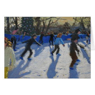 Cartão Natal Fayre Hyde Park justo dos patinadores de