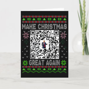 Cartão Natal Feio Divertido Qr Presidente Trump Dança Cód
