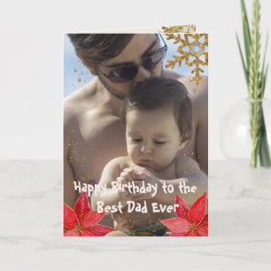 Cartão Natal Feliz Aniversário do Melhor Pai do Mundo Fot