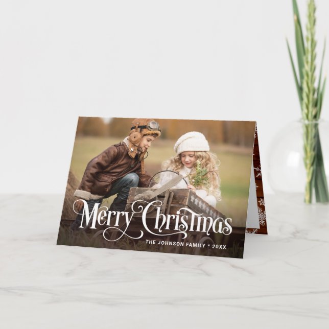 Cartão Natal feliz moderno 2 FOTO Natal (Frente)