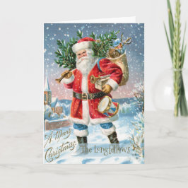Cartão Natal Feliz Papai Noel Vintage