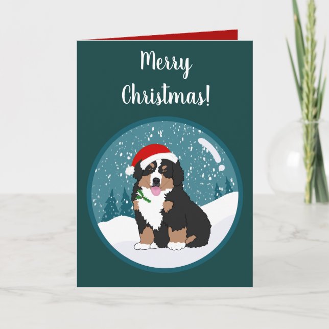 Cartão Natal Feriado Bernese Mountain Dog (Frente)