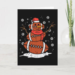 Cartão Natal Futebol Americano Boneco de Neve Xmas Esport