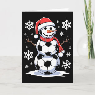 Cartão Natal Futebol Boneco de Neve Futebol Divertido Nat