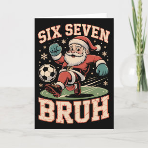 Cartão Natal Futebol Papai Noel Engraçado 67 Meme Bruh Xm