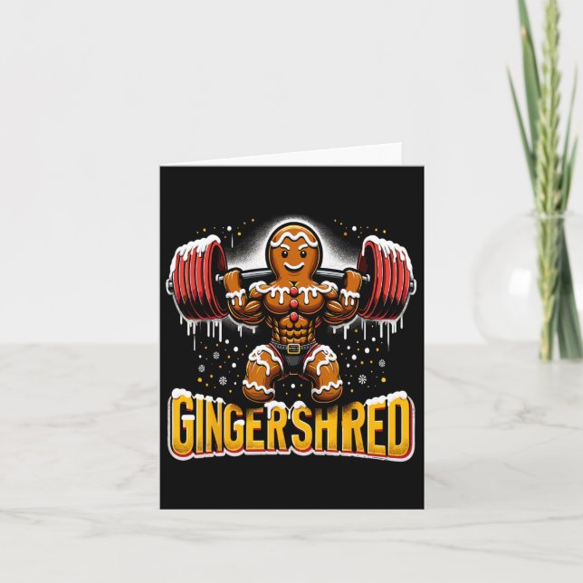Cartão Natal Gingershred Funny Gingerbre (Frente)