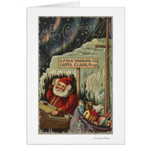 Cartão Natal GreetingSanta no Pólo Norte